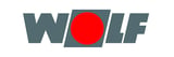 WOLF logo with gray letters and a red circle in the center